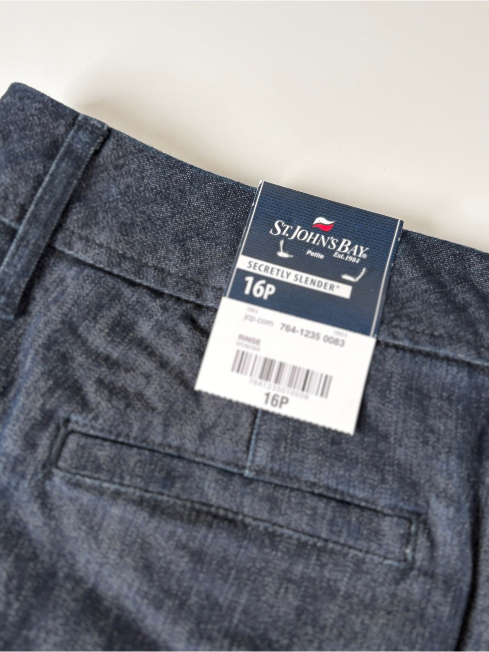 St John’s Bay Secretly Slender Denim Shorts 16P Dark Wash Tummy Control Comfort - Picture 10 of 12